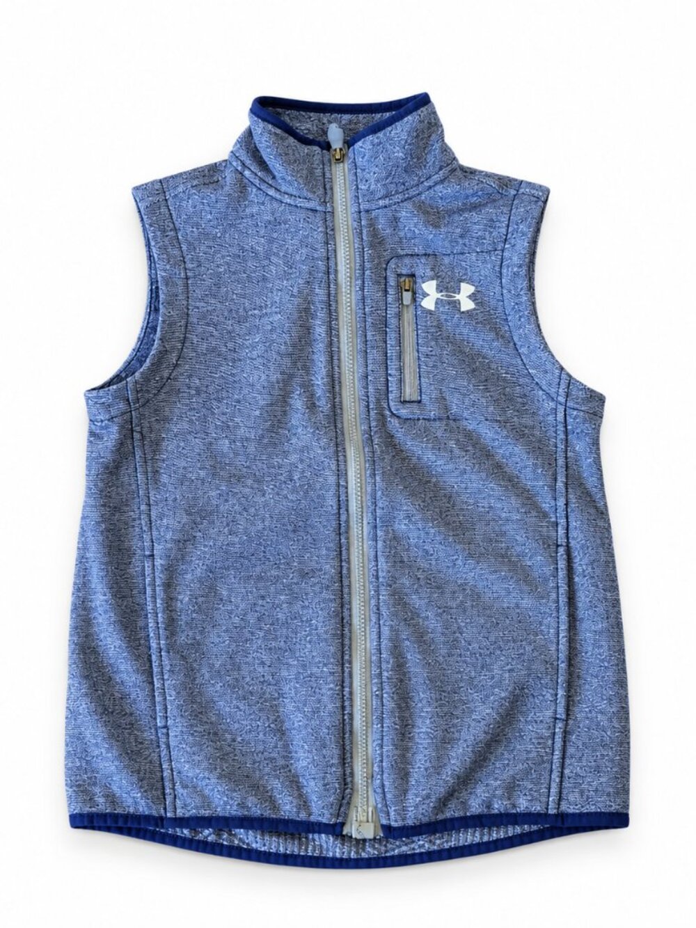 Under Armour ColdGear Boys Blue Heather Full Zip Vest Youth Medium